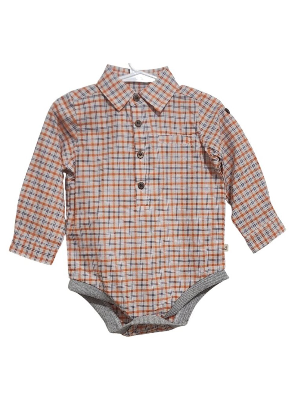 NWT - ME & HENRY Multi-color Check Long Sleeve Woven Bodysuit - Size 12/18m